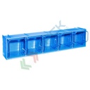 Cassettiera porta minuteria in plastica (PET), con 5 cassetti, Mis. 600 L x 133 P x 132 H mm, colore blu
