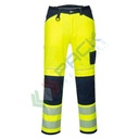Pantaloni alta visibilità in tessuto Titanmill Plus (65% poliestere + 35% cotone), 300 gr, modello PW3, vestibilità regular, omologati CE + EN ISO 20471 Classe 2, colore giallo/blu navy, tg. XXL