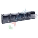 Cassettiera porta minuteria in plastica (PET), con 5 cassetti, Mis. 600 L x 133 P x 132 H mm, colore grigio scuro
