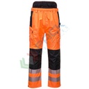 Pantaloni alta visibilità antipioggia 100% poliestere con membrana in PU, 200 gr, modello PW3 Extreme, 8 tasche ampie, omologati CE + EN 343 + EN ISO 20471 Classe 2, colore arancione/nero, tg. L