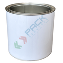 Barattolo in metallo cilindrico Mis. Ø 165 x 159 H mm, capacità nominale 2500 ml, capacità totale 3080 ml, corpo bianco/int. grezzo, coperchio a pressione (escluso)