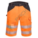 Bermuda alta visibilità, modello performante, 65% poliestere + 35% cotone, 300 gr, EN ISO 20471, colore arancione/nero