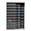Armadio con cassettiere porta minuteria, capacità 120 cassetti, 2 pannelli fissi + 2 scorrevoli, colore grigio scuro