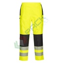 Pantaloni alta visibilità antipioggia da donna, 100% poliestere con membrana in PU, 190 gr, modello PW3, 5 tasche ampie, omologati CE + EN 343 + EN ISO 20471 Classe 2, colore giallo/nero, tg. XS