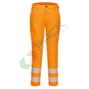 Pantaloni alta visibilità in tessuto Kingsmill Poliestere Stretch (93% poliestere + 7% elastan), 270 gr, 7 tasche ampie, omologati CE + EN 343 + EN ISO 20471 Classe 1, colore arancione, tg. S