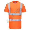 T-Shirt alta visibilità 100% poliestere, punto occhio di pernice, 150 gr, specifica ferroviaria, con nastro riflettente Hi-Vistex, conforme RIS 3279-TOM + EN ISO 20471 Classe 2, colore arancione, tg. M