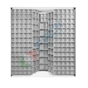 Armadio con cassettiere porta minuteria, capacità 261 cassetti, 3 pannelli fissi + 6 scorrevoli, colore grigio chiaro