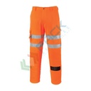 Pantaloni alta visibilità in tessuto Kingsmill Polycotton (65% poliestere + 35% cotone), 245 gr, 9 tasche ampie, modello Combat, vestibilità tall, omologati CE + EN ISO 20471 Classe 2, colore arancione, tg. L