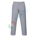 Pantalone da lavoro da chef, tessuto Kingsmill con finitura Texpel 65% poliestere + 35% cotone, 19 0gr, modello Harrow, funzionale e confortevole, colore blu a scacchi