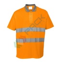 Polo alta visibilità in maglia in 55% cotone + 45% poliestere, 175 gr, tessuto Cotton Comfort leggero e traspirante, certificata EN ISO 20471 Classe 2, colore arancione, tg. XL