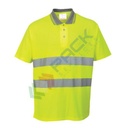 Polo alta visibilità in maglia in 55% cotone + 45% poliestere, 175 gr, tessuto Cotton Comfort leggero e traspirante, certificata EN ISO 20471 Classe 2, colore giallo, tg. 4XL