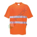 T-Shirt alta visibilità in maglia in 55% cotone + 45% poliestere, 175 gr, tessuto Cotton Comfort leggero e traspirante, certificata EN ISO 20471 Classe 2 + RIS 3279-TOM, colore arancione, tg. L