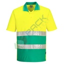 Polo alta visibilità 100% poliestere, punto occhio di pernice, 150 gr, design superiore con colletto in contrasto con piping, certificata EN ISO 20471 Classe 1, colore giallo/verde, tg. XL