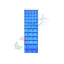 Scaffale con cassettiere porta minuteria, capacità 48 cassetti, Mis. 665 L x 250 P x 2000 H mm, colore blu