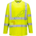 T-shirt alta visibilità 100% poliestere, punto occhio di pernice, 150 gr, maniche lunghe, certificata EN ISO 20471 Classe 3 + RIS 3279-TOM, colore giallo, tg. M