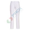 Pantalone da lavoro tessuto Kingsmill Stretch 98% cotone + 2% elastan, 255 gr, modello Combat Stretch Slim Fit, tasche cargo per facile accesso, vestibilità regular, colore bianco