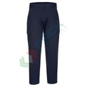 Pantalone da lavoro da donna, tessuto Kingsmill Stretch 98% cotone + 2% elastan, 255 gr, modello Stretch Slim Cargo attillato ideale per abbigliamento aziendale, colore blu navy scuro