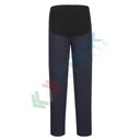 Pantalone da lavoro da donna, tessuto Kingsmill Stretch 98% cotone + 2% elastan, 255 gr, modello premaman elasticizzato, vestibilità slim contemporanea con morbido twill, colore blu navy scuro