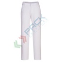 Pantalone da lavoro da donna, tessuto Kingsmill Stretch 98% cotone + 2% elastan, 255 gr, modello Stretch Slim Chino attillato ideale per abbigliamento aziendale, colore bianco