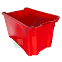 Cassetta in plastica (HDPE) sovrapponibile ed inseribile, capacità 40 Lt, Mis. 560 L x 350 P x 310 H mm, base chiusa e pareti chiuse, colore rosso