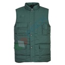Gilet da lavoro imbottito multitasche, 65% poliestere + 35% cotone, 190 gr, modello Shetland, colore verdone