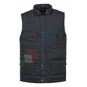 Gilet da lavoro imbottito multitasche, 65% poliestere + 35% cotone, 190 gr, modello Shetland, colore nero