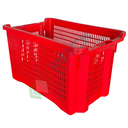 Cassetta in plastica (HDPE) sovrapponibile ed inseribile, capacità 40 Lt, Mis. 560 L x 350 P x 310 H mm, base e pareti forate, colore rosso