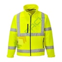 Giacca alta visibilità Softshell, 94% poliestere + 6% Elastan, 310 gr, omologata EN ISO 20471, colore giallo