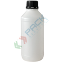 Bottiglia in plastica (HDPE) cilindrica a collo largo, capacità 1000 ml, chiusura con tappo a vite con apertura del sigillo a strappo (tappo incluso), colore neutro