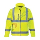 Giacca alta visibilità Softshell antivento ed impermeabile, 94% poliestere + 6% Elastan, 310 gr, omologata EN ISO 20471, colore giallo
