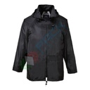 Giacca da lavoro antipioggia, 100% poliestere, omologata EN 343, impermeabile con cuciture nastrate, occhielli e retro aerato, colore nero