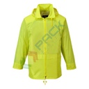 Giacca da lavoro antipioggia, 100% poliestere, omologata EN 343, impermeabile con cuciture nastrate, occhielli e retro aerato, colore giallo