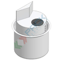 Serbatoio in plastica (PE) per stazioni di miscelazione e dosaggio reagenti con vasca di contenimento, capacità 325 Lt, Mis. Ø 900 x 1100 H mm, parte superiore con alzata verticale a due facce