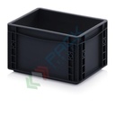 Cassetta in plastica (PP) conduttiva e antistatica, capacità 7,6 Lt, Mis. 300 L x 200 P x 170 H mm