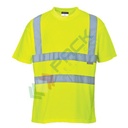 T-shirt alta visibilità 100% poliestere, punto occhio di pernice, 150 gr, vestibilità comoda per un maggior comfort, certificata EN ISO 20471 Classe 2, colore giallo, tg. M