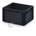 Cassetta in plastica (PP) conduttiva e antistatica, capacità 20 Lt, Mis. 400 L x 300 P x 220 H mm