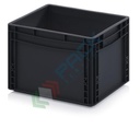 Cassetta in plastica (PP) conduttiva e antistatica, capacità 26 Lt, Mis. 400 L x 300 P x 270 H mm