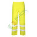 Pantaloni alta visibilità antipioggia 100% poliestere con doppio rivestimento in PU, 190 gr, antivento ed impermeabili, omologati CE + EN 343 + EN ISO 20471 Classe 1, colore giallo, tg. XL