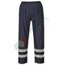 Pantaloni alta visibilità antipioggia 100% poliestere con doppio rivestimento in PU, 190 gr, modello IONA Lite, omologati CE + EN 343 + EN 17353 Tipo B2, colore blu navy, tg. XS