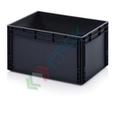 Cassetta in plastica (PP) conduttiva e antistatica, capacità 66 Lt, Mis. 600 L x 400 P x 320 H mm