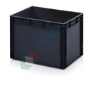 Cassetta in plastica (PP) conduttiva e antistatica, capacità 88 Lt, Mis. 600 L x 400 P x 420 H mm