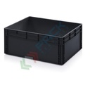 Cassetta in plastica (PP) conduttiva e antistatica, capacità 130 Lt, Mis. 800 L x 600 P x 320 H mm