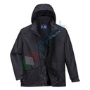 Giacca da lavoro antipioggia, 100% poliestere, modello Argo 3 in 1, omologata EN 343, impermeabile, antivento e traspirante, interno in pile staccabile, colore nero