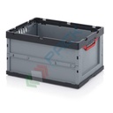 Cassetta in plastica (PP) pieghevole e richiudibile, capacità 67 Lt, Mis. 600 L x 400 P x 320 H mm, base e pareti chiuse