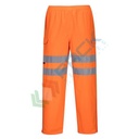 Pantaloni alta visibilità antipioggia 100% poliestere con membrana in PU, 200 gr, modello Extreme impermeabile e antivento, omologati CE + EN 343 + EN ISO 20471 Classe 2, colore arancione, tg. L