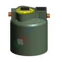 Filtro percolatore anaerobico, A.E. 18, capacità 2200 Lt, Mis. Ø 1200 x 2050 H mm, per il trattamento secondario dei reflui domestici