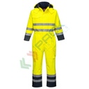 Tuta alta visibilità multinorma Bizflame HV (98% poliestere + 2% fibra di carbonio) 250 gr, certificata EN ISO 14116 + EN 1149 -5 + EN 13034 + EN ISO 20471 Classe 3 + EN 343, colore giallo/blu navy, tg. XXL