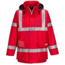 Giacca da lavoro antistatica e resistente alla fiamma, 98% poliestere + 2% fibra di carbonio, impermeabile ed ignifuga, omologata EN ISO 14116 + EN 1149 + EN 13034 + EN 343 + EN 14058, colore rosso