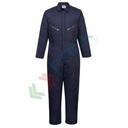 Tuta da lavoro invernale, in tessuto Kingsmill 65% poliestere + 35% cotone, 245 gr, modello Orkney, omologata EN 342, foderata e imbottita per intrappolare il calore, colore blu navy