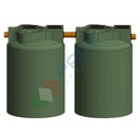 Fossa settica bicamerale, A.E. 12, Mis. Ø 2200 x 1350 H mm, capacità 1200 Lt